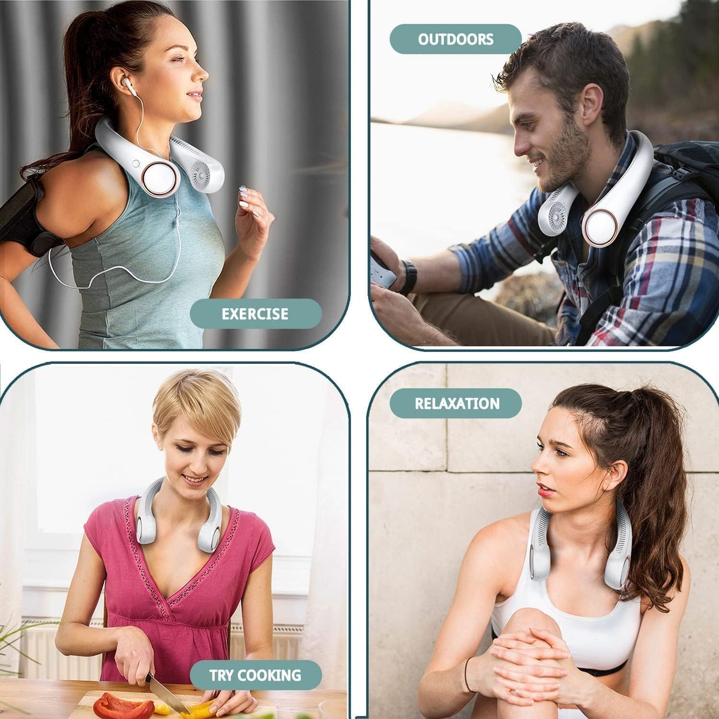 Portable Rechargable Neck Fan