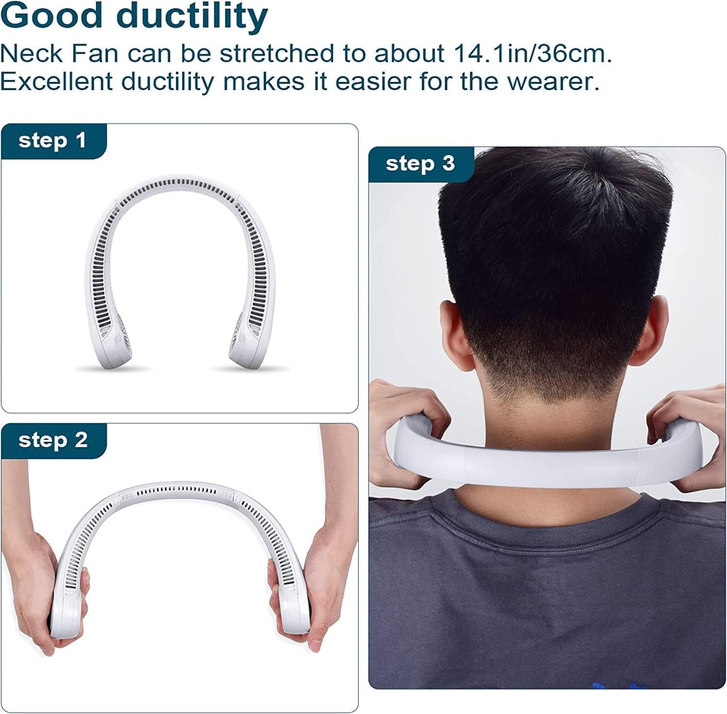 Portable Rechargable Neck Fan