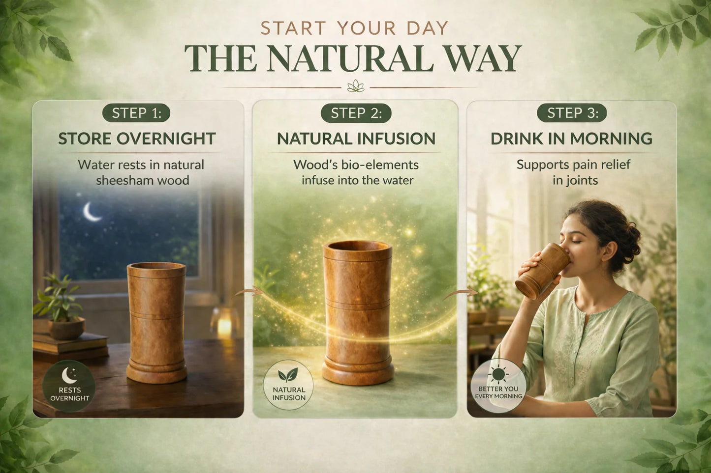 Vijaysaar Wood Herbal Glass